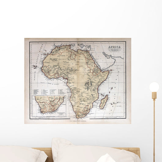 Old map of Africa, 1870 Wall Mural