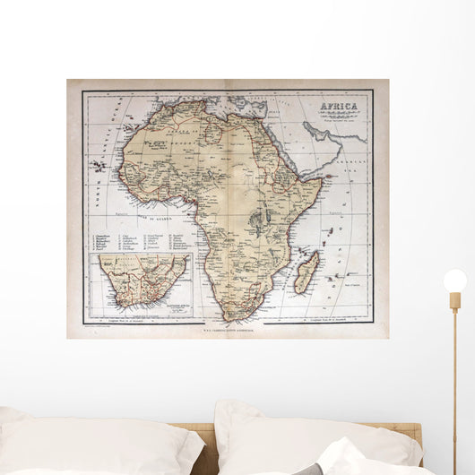 Old map of Africa, 1870 Wall Mural