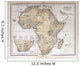 Old map of Africa, 1870 Wall Mural