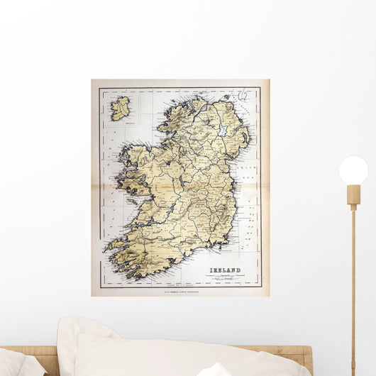 Old Map Ireland 1870 Wall Decal