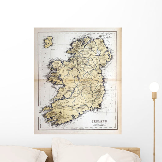 Old Map Ireland 1870 Wall Decal