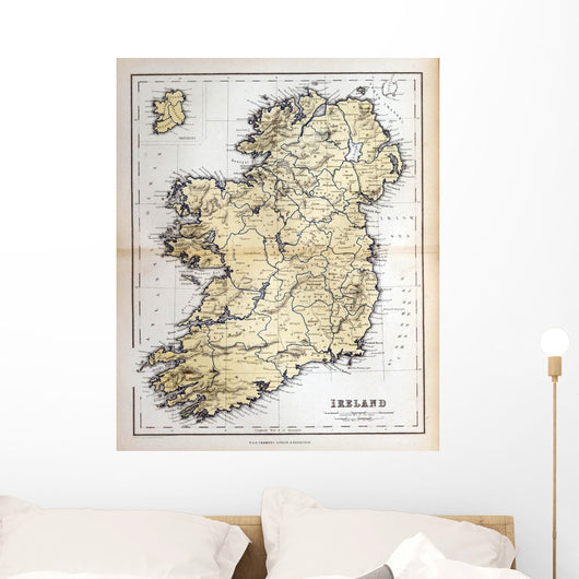 Old Map Ireland 1870 Wall Decal