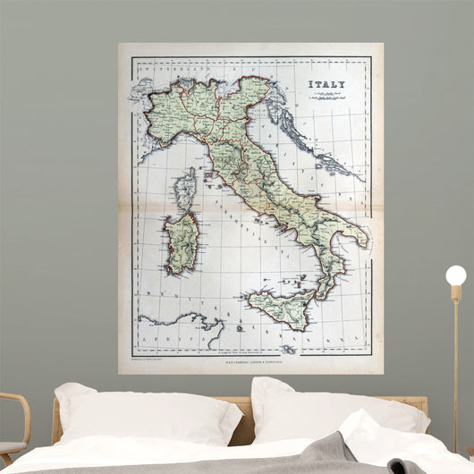Old Map Italy 1870 Wall Decal