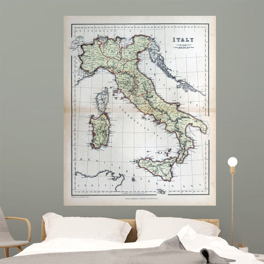 Old Map Italy 1870 Wall Decal