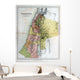 Old map of Palestine, Israel, 1870 Wall Mural