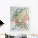 Old map of Russia, 1870 Wall Mural