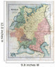 Old map of Russia, 1870 Wall Mural
