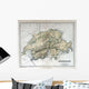 Old Map of Switzerland Wall Mural