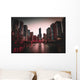Chicago Skyline at Night Wall Decal