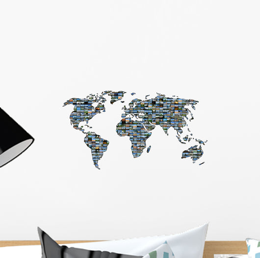World Card Collage Wall Decal