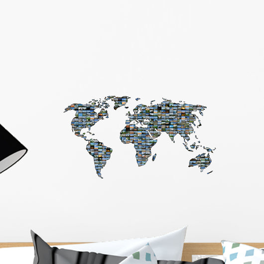 World Card Collage Wall Decal