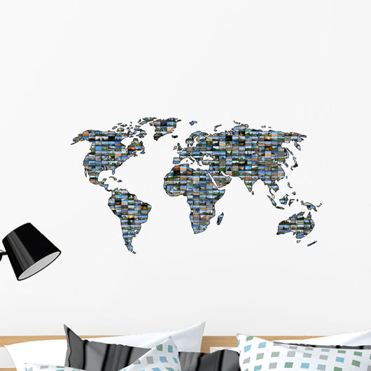 World Card Collage Wall Decal