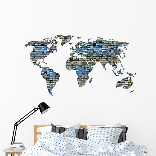 World Card Collage Wall Decal