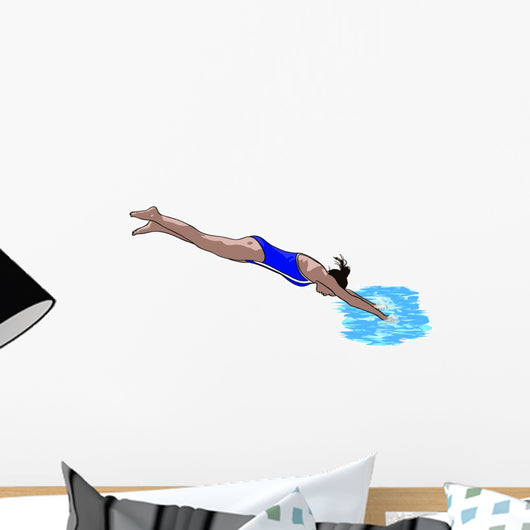 Girl Diving into Pool Wall Decal
