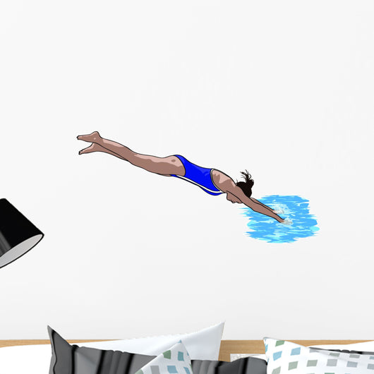 Girl Diving into Pool Wall Decal