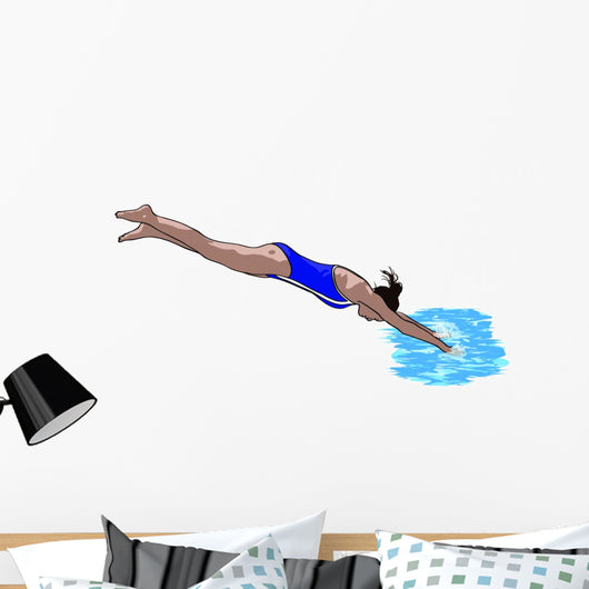 Girl Diving into Pool Wall Decal