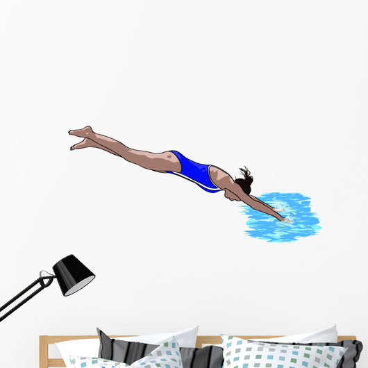 Girl Diving into Pool Wall Decal