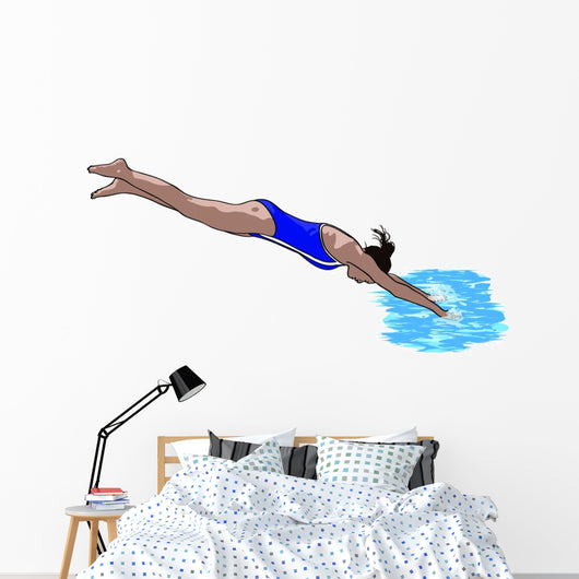Girl Diving into Pool Wall Decal