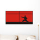Kung Fu Silhouette Wall Mural