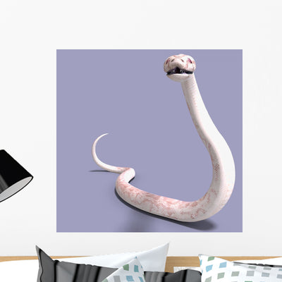 White Ball Python Wall Decal shown on a wall