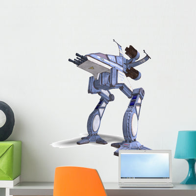 Futuristic Transforming Scifi Robot Wall Decal shown on a wall