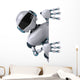 White Futuristic Peeking Robot Wall Decal