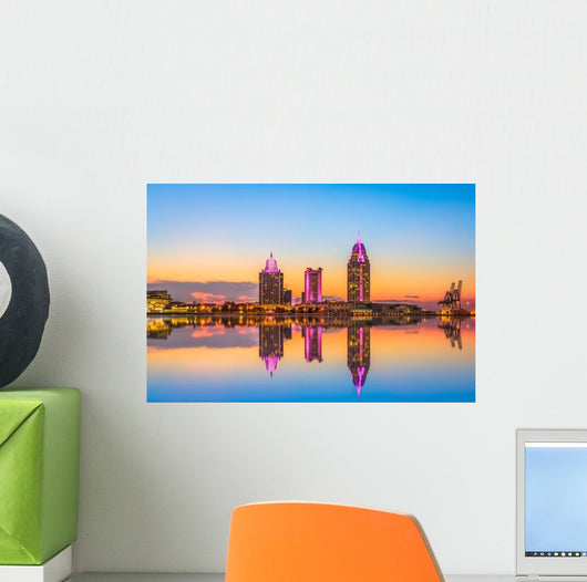 Mobile Alabama USA Skyline Wall Decal