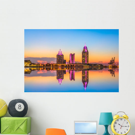 Mobile Alabama USA Skyline Wall Decal