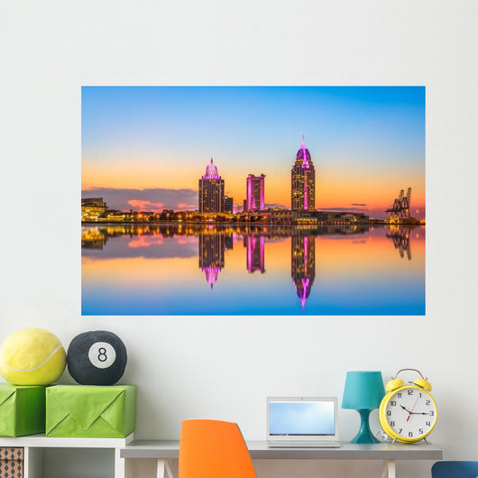 Mobile Alabama USA Skyline Wall Decal