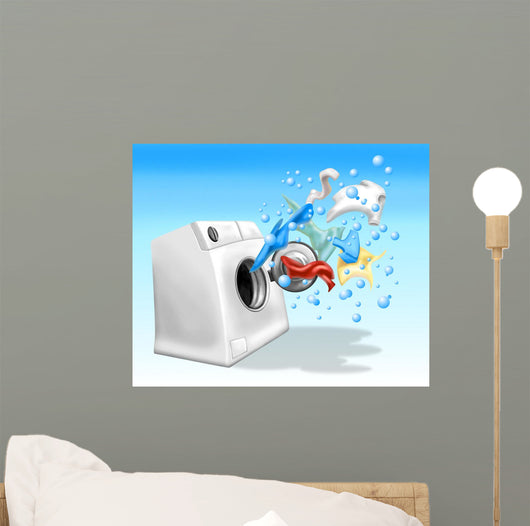Crazy Washing Machine Wall Mural