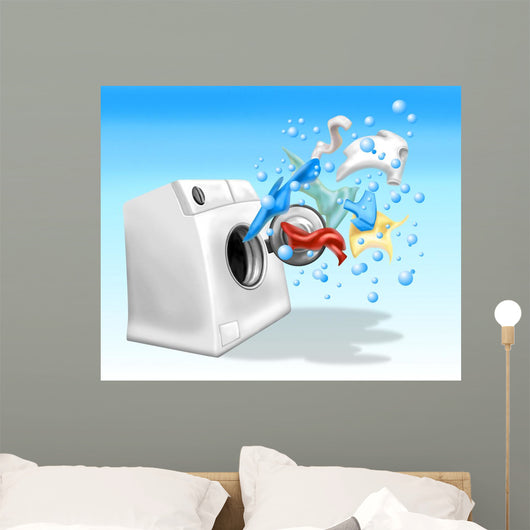 Crazy Washing Machine Wall Mural