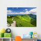 Mountain-ridge and blue sky with white clouds Wall Mural