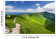 Mountain-ridge and blue sky with white clouds Wall Mural