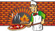 pizzaiolo devant son four Wall Decal