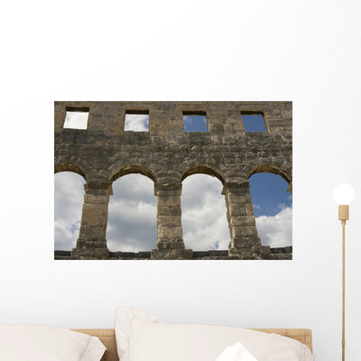 Ancient Roman Arenas Pula shown on a wall