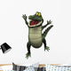 Cartoon crocodile jumping for joy. Wall Decal