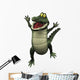 Cartoon crocodile jumping for joy. Wall Decal