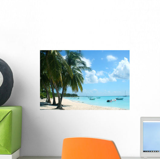 Palm Trees and Boats Wall Decal
