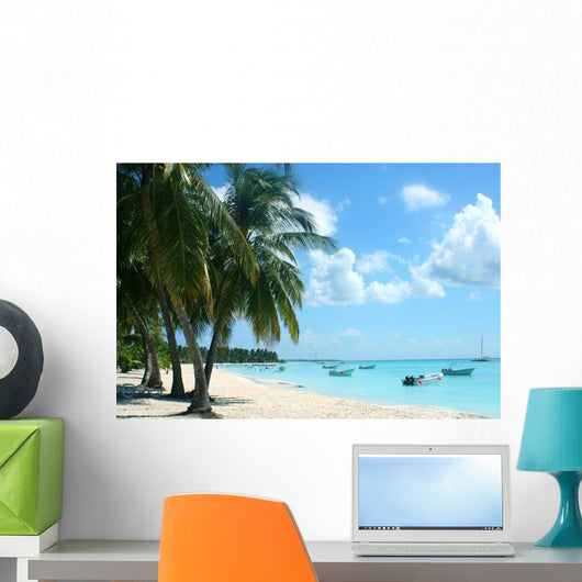 Palm Trees and Boats Wall Decal