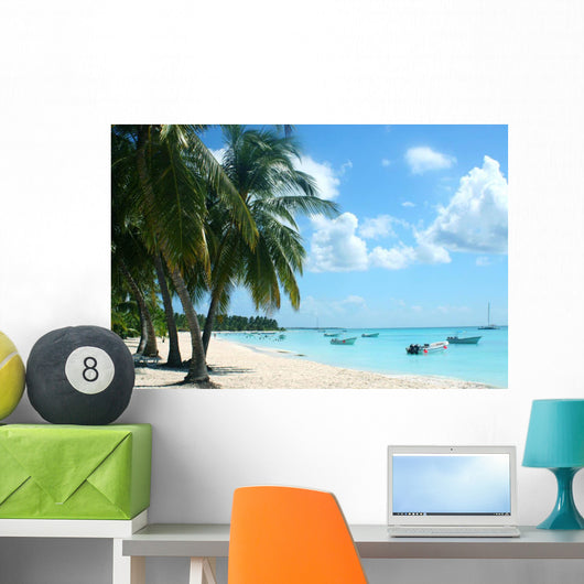 Palm Trees and Boats Wall Decal