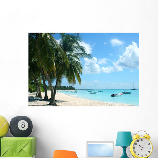 Palm Trees and Boats Wall Decal