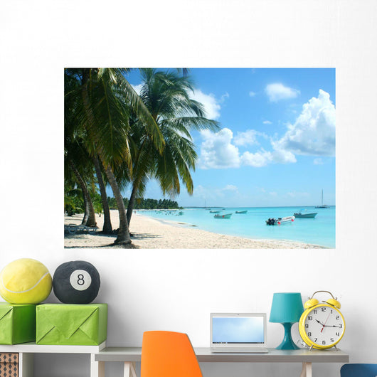 Palm Trees and Boats Wall Decal