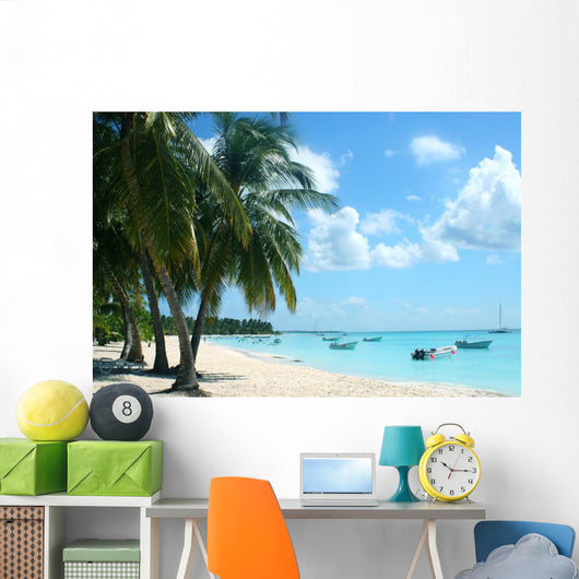 Palm Trees and Boats Wall Decal