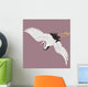 Japanese white crane Wall Mural