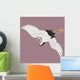 Japanese white crane Wall Mural