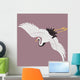 Japanese white crane Wall Mural