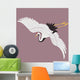 Japanese white crane Wall Mural