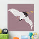 Japanese white crane Wall Mural