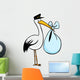 stork delivery Wall Decal