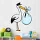 stork delivery Wall Decal